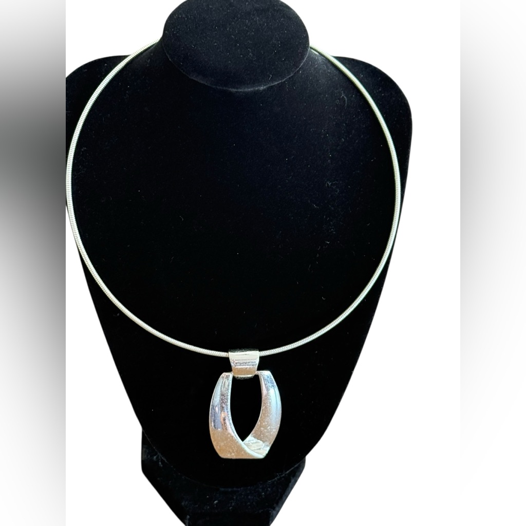 Liz Co Chic Silver Pendant Choker Necklace 20$